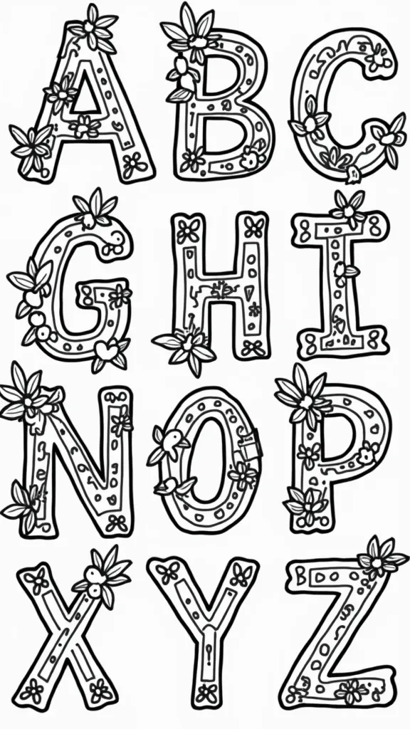 printable coloring pages letters